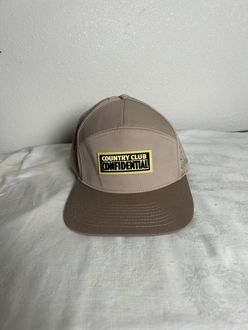 Good Boy Golf Country Club Confidential Trucker Hat Tan Yellow One Size